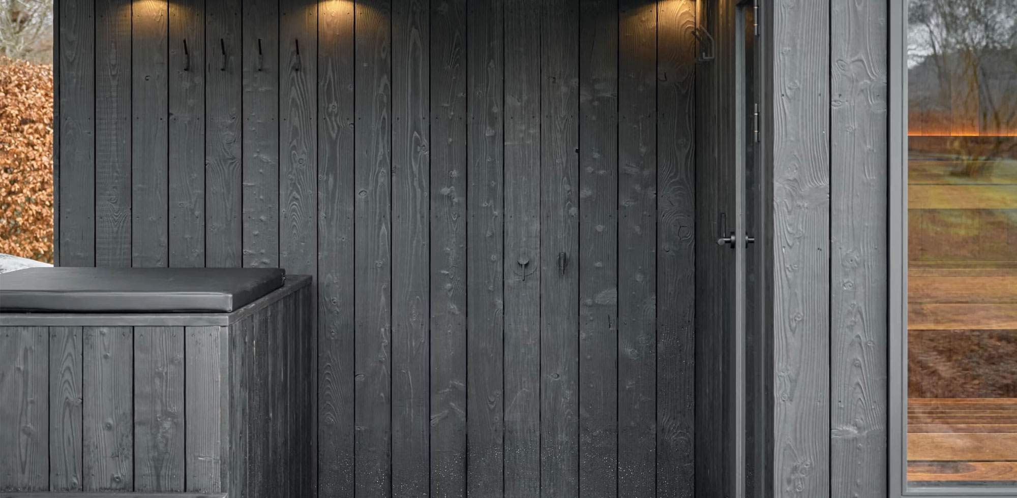 Sauna and cold plunge used in cycle, heat then cold